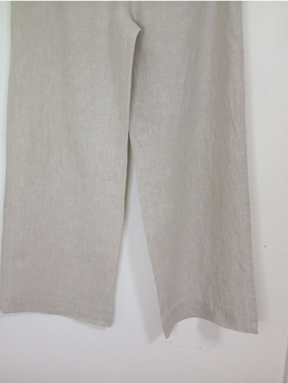 J.Crew Essential Wide Leg Linen Pants Beige Sz 10 Lightweight Tailored Trousers - Picture 9 of 14